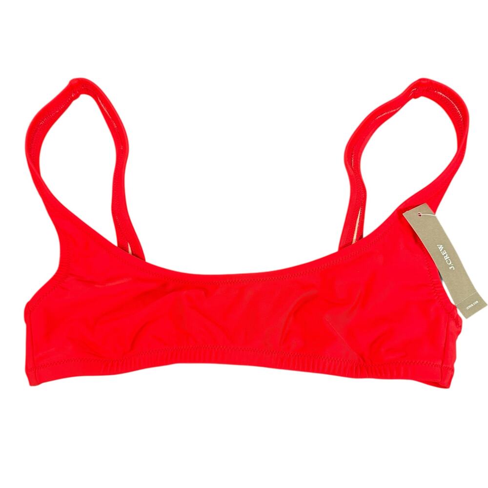 NWT J. Crew Women's Red Fits Everybody Scoop Bralette Bikini Top Size XS